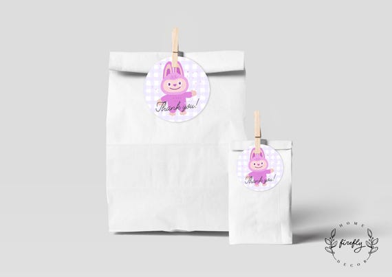 Little Monsters Party Favor Tags Girls Birthday Favors Thank You Tags Monsters Party Decorations - Printable Digital Art INSTANT DOWNLOAD