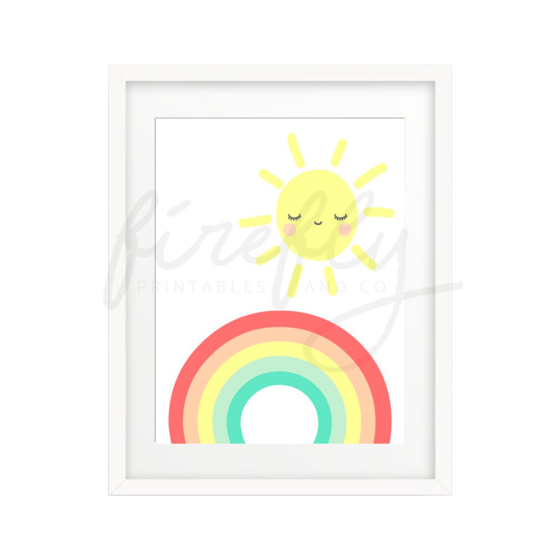 Rainbow & Sun Nursery Wall Art Decor Kids Bedroom Printable Etsy
