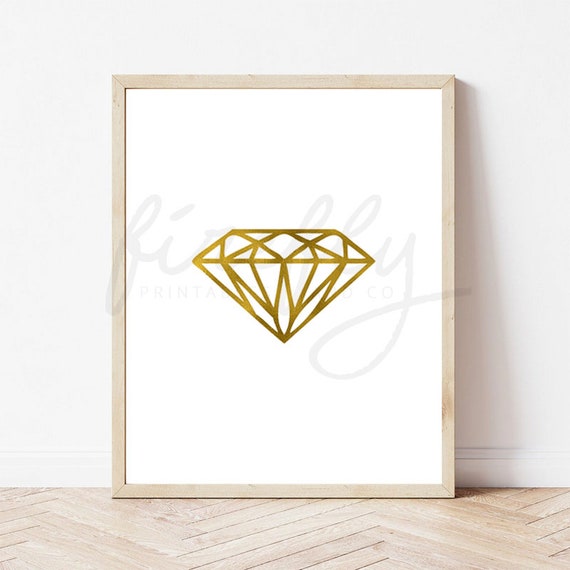 Diamond Faux Gold Foil - Nursery Wall Art Decor Kids Bedroom Printable Digital Art INSTANT DOWNLOAD