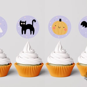 Halloween Party Cupcake Topper Girl/Boy Birthday Cupcake Topper Tags Party Decorations - Printable Digital Art INSTANT DOWNLOAD