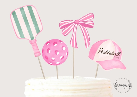 Pickleball Club Party Cake Topper Girl Centerpieces Birthday Cake Topper Table Party Decorations - Printable Digital Art INSTANT DOWNLOAD