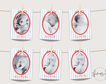 Striscione azzurro per seggiolone Milestone, primo compleanno per bambina e bambino, decorazioni per feste di compleanno - Arte digitale stampabile, download immediato