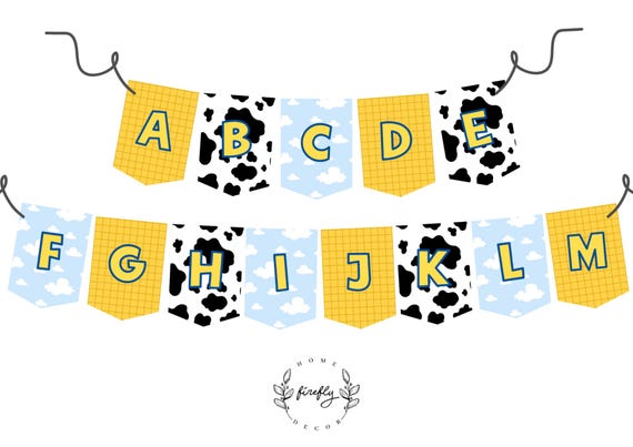 Toys Party ABC Numbers Banner Girl/ Boy Toys Party Birthday Banner Party Decorations - Printable Digital Art INSTANT DOWNLOAD