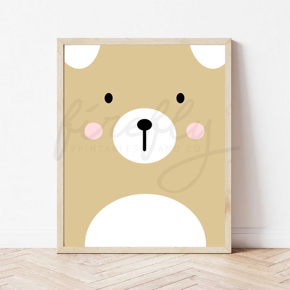 Bear Face - Nursery Wall Art Decor Kids Bedroom Printable Digital Art INSTANT DOWNLOAD