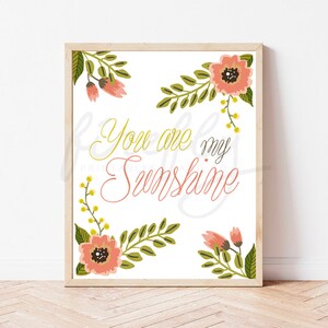 You Are My Sunshine - Nursery Wall Art Decor Kids Bedroom Printable Digital Art INSTANT DOWNLOAD