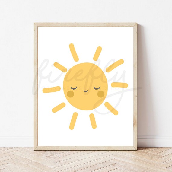 Sun Yellow - Nursery Wall Art Decor Kids Bedroom Printable Digital Art INSTANT DOWNLOAD