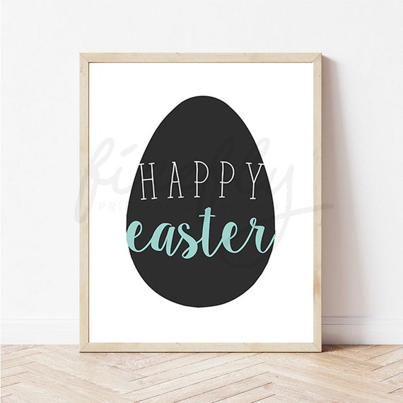 Happy Easter Egg Mint - Nursery Wall Art Decor Kids Bedroom Printable Digital Art INSTANT DOWNLOAD