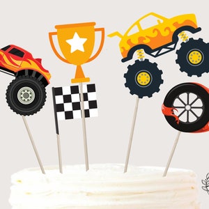Monster Truck Cake Topper Boys Centerpieces Birthday Cake Topper Table Party Decorations -  Printable Digital Art INSTANT DOWNLOAD