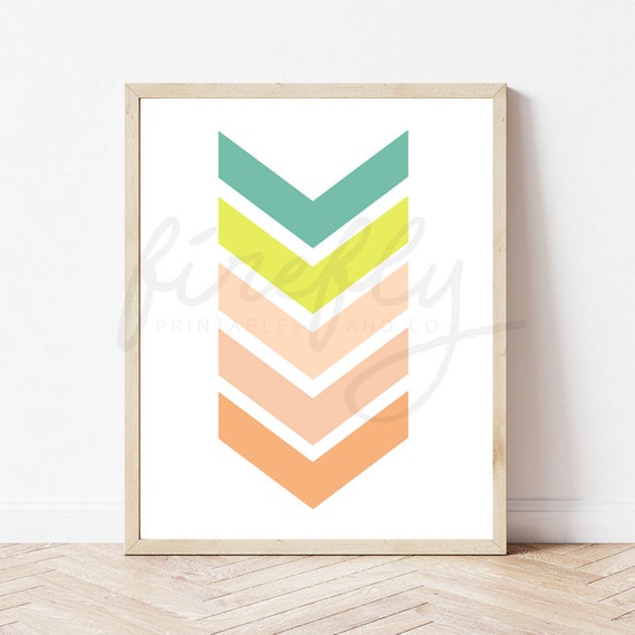Chevron Arrow Girl Color - Nursery Wall Art Decor Kids Bedroom Printable Digital Art INSTANT DOWNLOAD