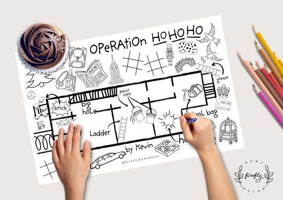 Operation Plan in New York Coloring Placemat | Party Activity | Kids Coloring Page | Mat | Family Games - Printable Digital INSTANT DOWNLOAD