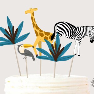 Safari Cake Topper Boys Centerpieces Birthday Cake Topper Table Party Decorations -  Printable Digital Art INSTANT DOWNLOAD