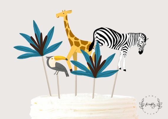 Safari Cake Topper Boys Centerpieces Birthday Cake Topper Table Party Decorations -  Printable Digital Art INSTANT DOWNLOAD