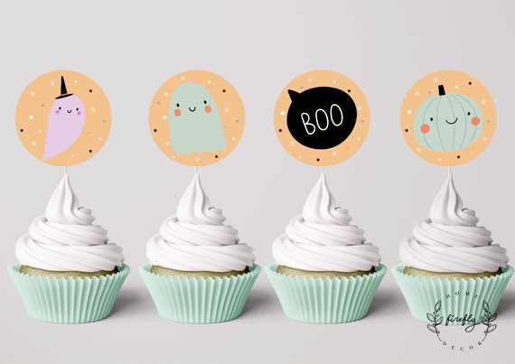 Halloween Party Cupcake Topper Girl/Boy Birthday Cupcake Topper Tags Party Decorations - Printable Digital Art INSTANT DOWNLOAD