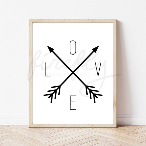 Love Arrow Black - Nursery Wall Art Decor Kids Bedroom Printable Digital Art INSTANT DOWNLOAD