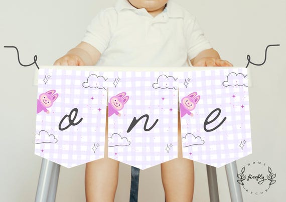 Little Monsters Party Highchair Banner 1st First Birthday Girl ONE Birthday Party Decorations - Printable Digital Art INSTANT DOWNLOAD