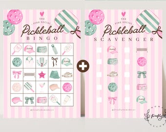 Pickleball Club Party Bingo / Scavenger Hunt Checklist Game Girl Pickleball Party Birthday Activity - Printable Digital Art INSTANT DOWNLOAD