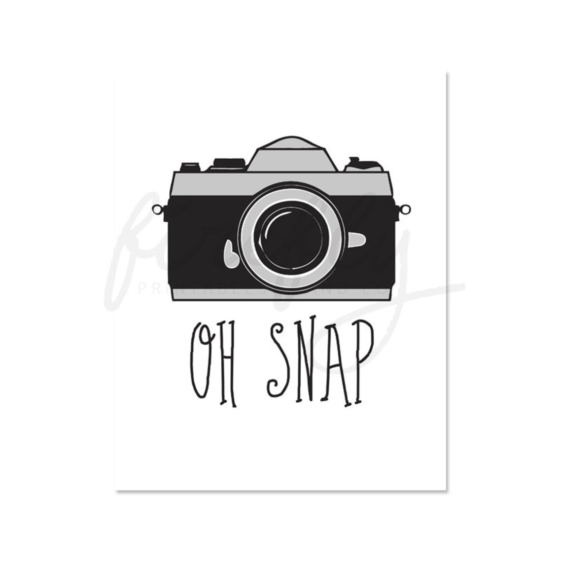 Oh Snap Black Nursery Wall Art Decor Kids Bedroom Printable - Etsy