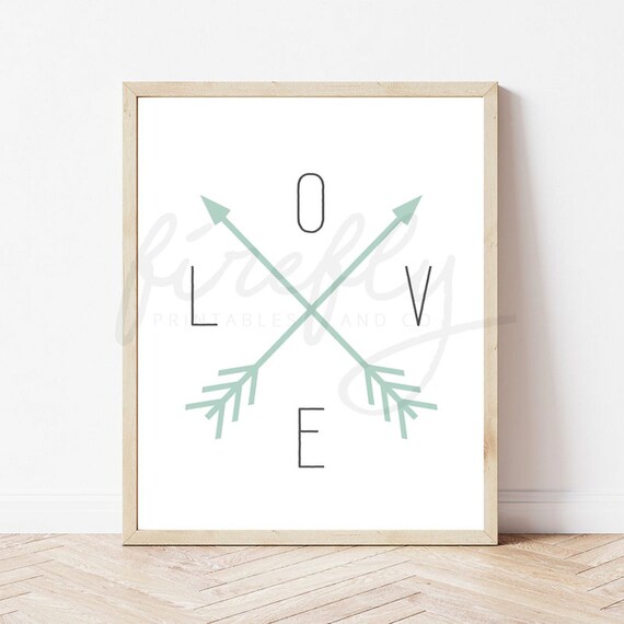 Love Arrow Mint - Nursery Wall Art Decor Kids Bedroom Printable Digital Art INSTANT DOWNLOAD
