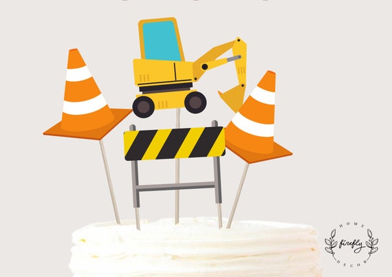Construction Cake Topper Boys Centerpieces Birthday Cake Topper Table Party Decorations -  Printable Digital Art INSTANT DOWNLOAD