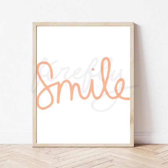 Smile Coral - Nursery Wall Art Decor Kids Bedroom Printable Digital Art INSTANT DOWNLOAD