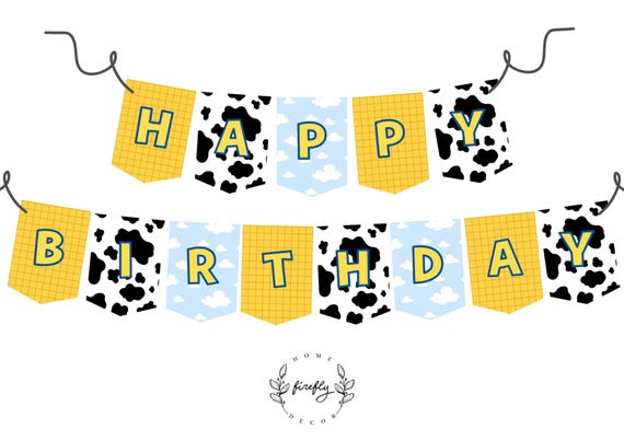 Toys Party Happy Birthday Banner Girl/ Boy Toys Party Birthday Banner Party Decorations - Printable Digital Art INSTANT DOWNLOAD