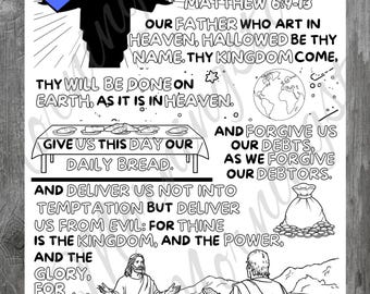 Lord's Prayer Coloring Page | Christian Kids Activity (PDF Printable)