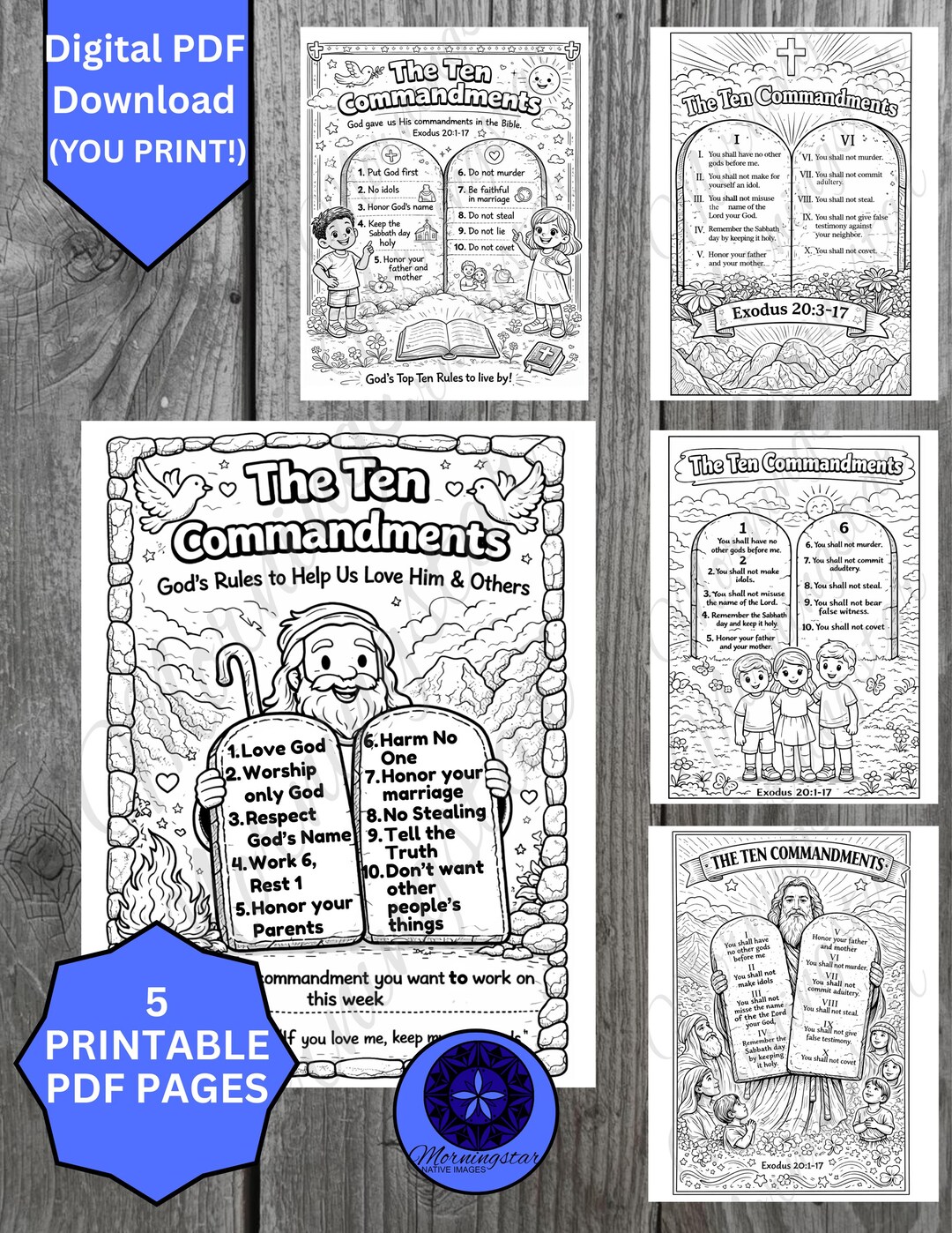 Ten Commandments Coloring Pages | Sunday School Activity (PDF Download ...