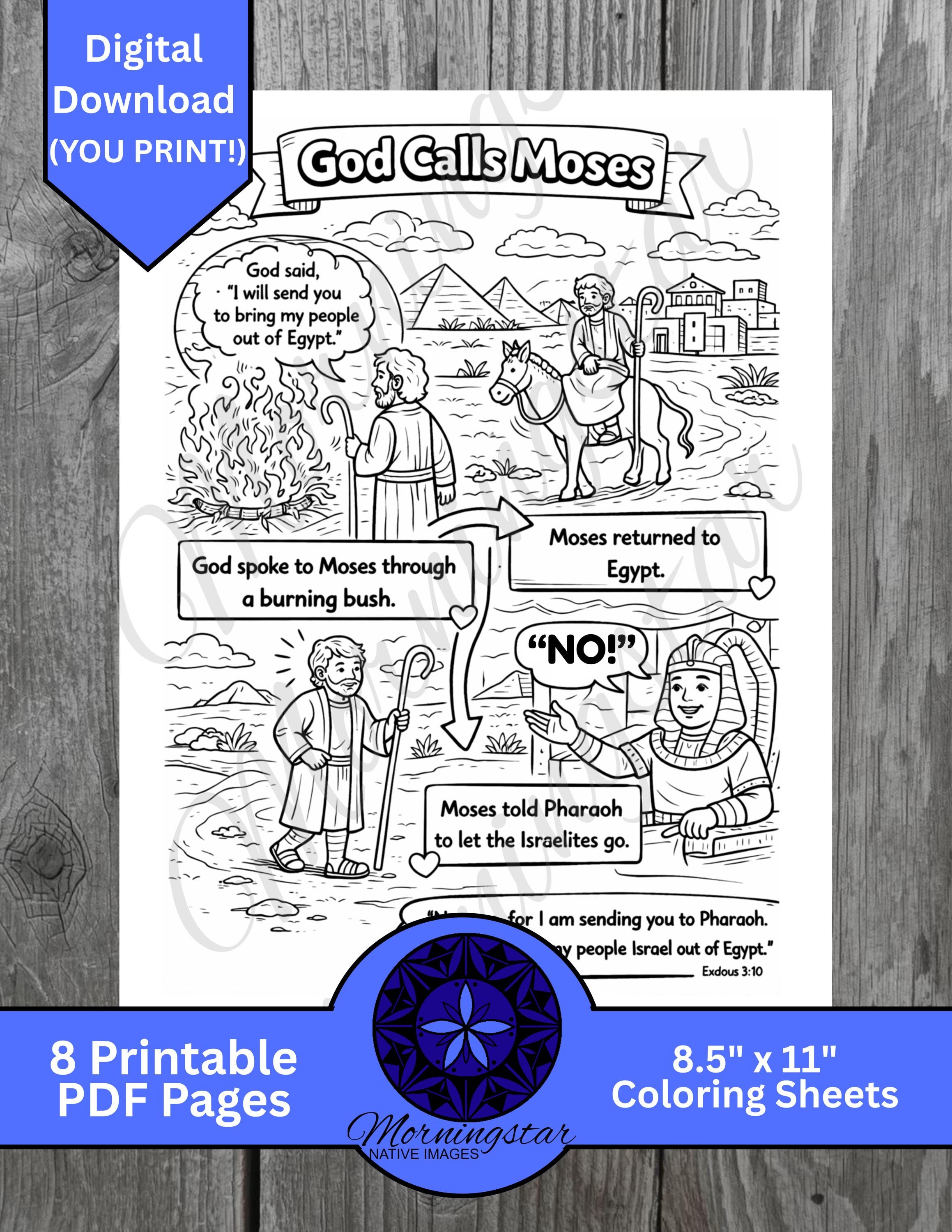 Life of Moses Coloring Pages | Bible Story Printable (PDF Set) - Etsy