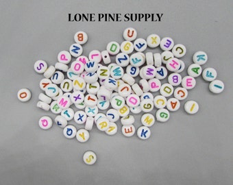 104 Beads, 7mm (5/16 inch) Alphabet Charms. Alphabet Charms. A B C Charms. Alphabetical Bead Charms. Beads. Beading Supplies.