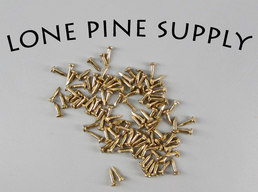100 5/16 Inch Brass Plated Nails. Small Polished Brass Nails, 5/16 Inch