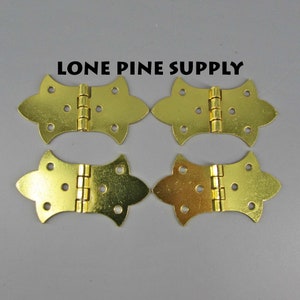 2 1/4 Inch Hinges, Polished Brass Hinges, Polished Brass Hinges, Small Box Hinges, Butterfly Hinges