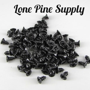 1/4 Inch Gloss Black Screws, 100 Black Steel 1/4 Inch Screws, Black Screws
