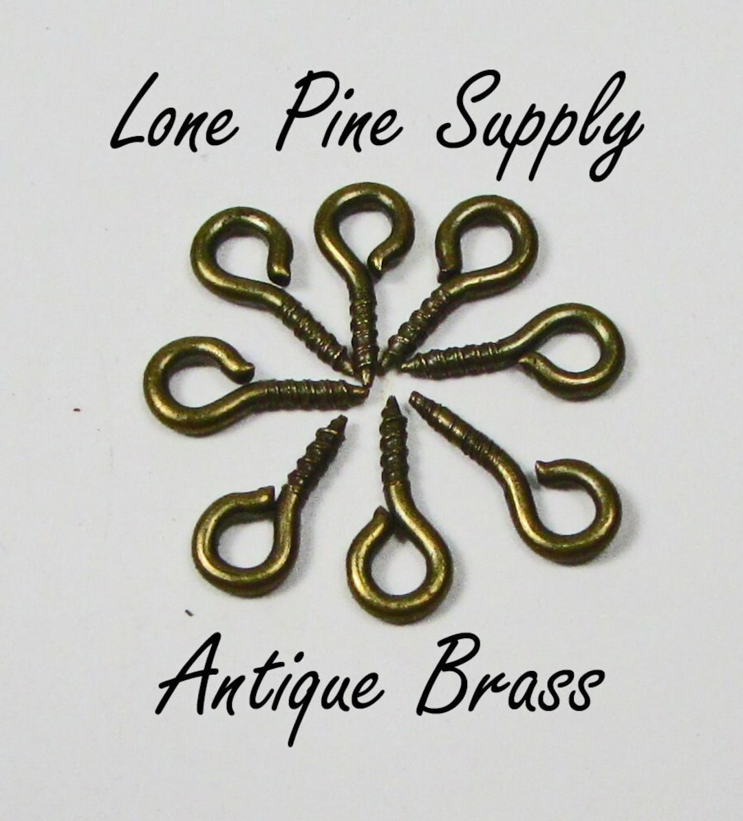 100 Small Brass Eye Screws, 5/16 Eye Screws, Brass Eye Screws. Craft