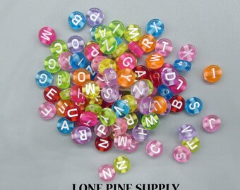 104 Beads, 5mm (3/16 inch) Alphabet Charms. Alphabet Charms. Alphabetical Bead Charms. Craft Supplies. Beads. Beading Supplies.
