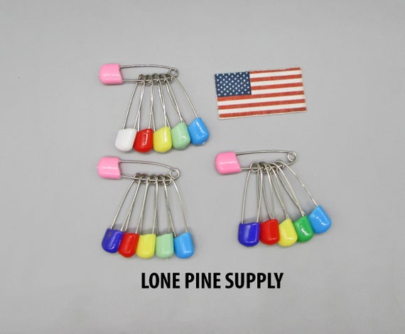 Baby Pins, Diaper Pins, Safety Pins. Colored Pins, Colored Diaper Pins.  Vintage Diaper Pins. 