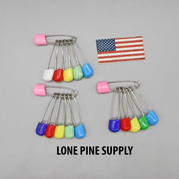 Baby Pins, Diaper Pins, Safety Pins. Colored Pins, Colored Diaper Pins. Vintage Diaper Pins.