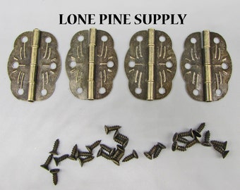 1 1/4 Inch Hinges, Antique Brass Hinges, Small Box Hinges, Butterfly Hinges