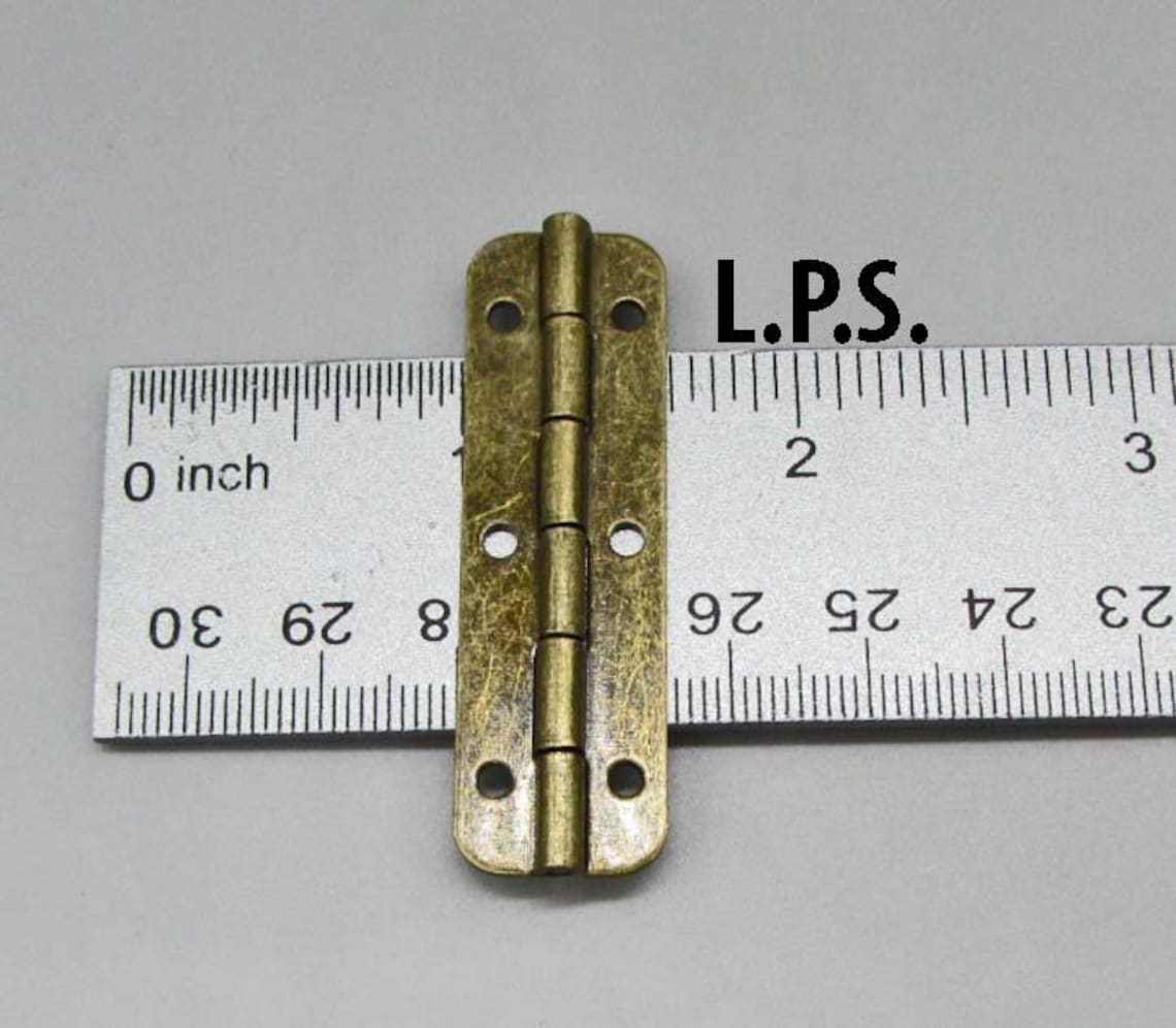 2 Inch Hinges Antique Brass Hinges Small Box Hinges Etsy
