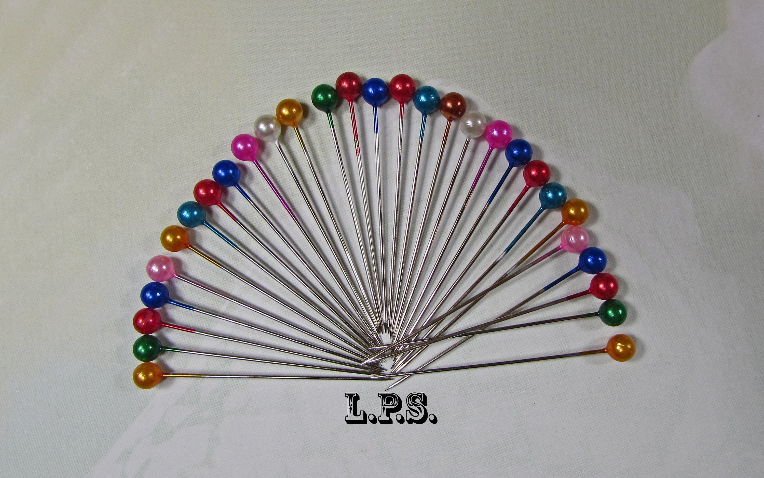 Sewing Pins, 200 Glass Head Pins in Container, Colorful Ball