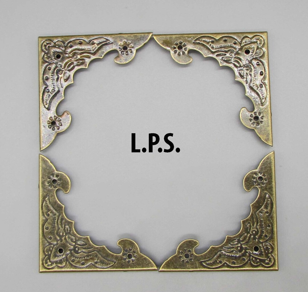 Brass Box Corners, Antique Brass Jewelry Box Corners, Corner Protectors