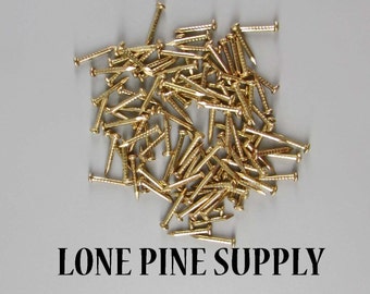 100 3/8 Inch Brass Plated Nails. Small Polished Brass Nails, 3/8 Inch Brass Nails, Hobby Nails, Small Gauge Nails