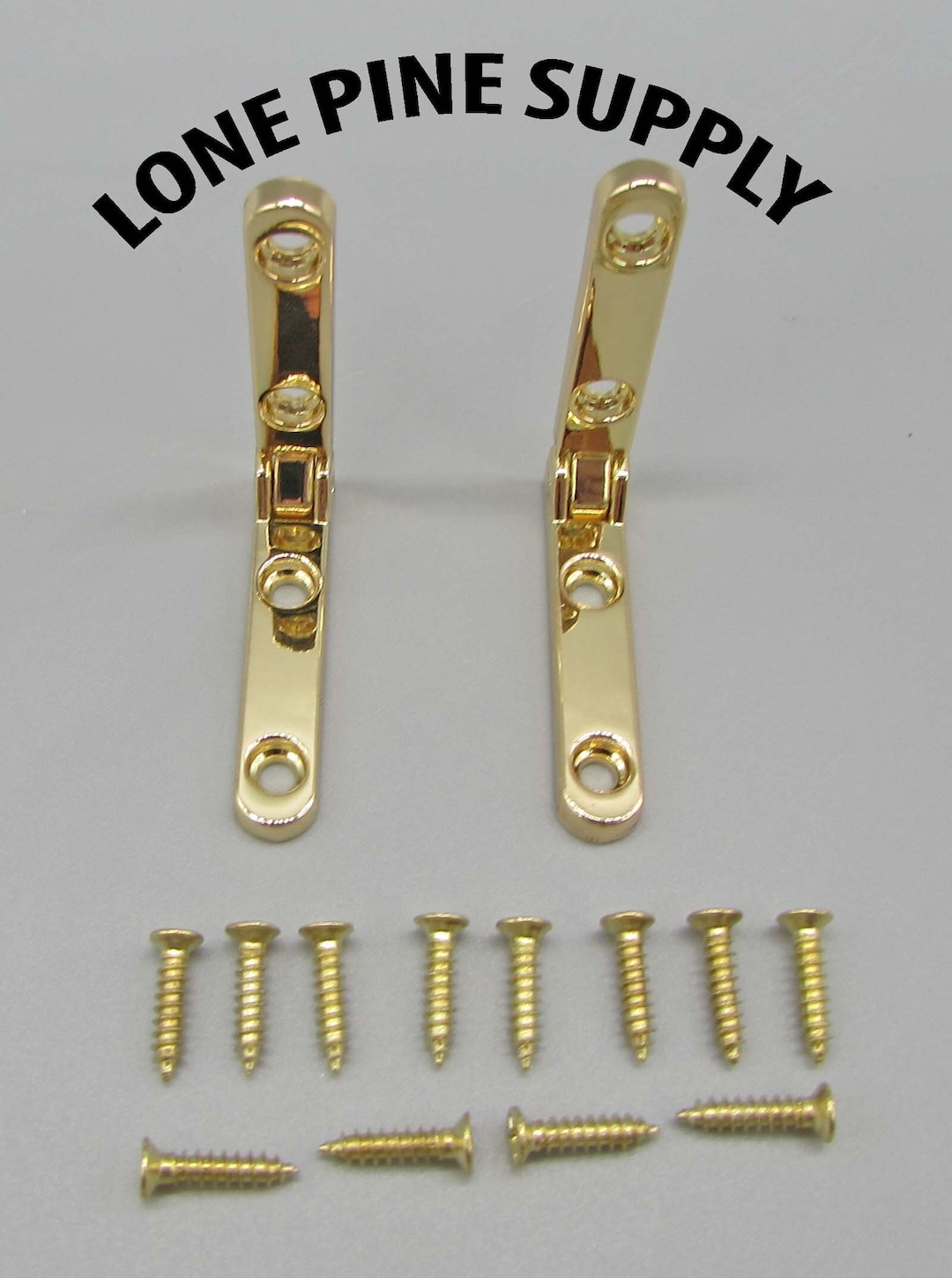 1 Pair Polished Brass Jewelry Box Hinges, Mortise Hinges, 1 1/4 Inch