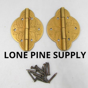 1 11/16 Inch Hinges, Antique Solid Brass Hinges, Small Box Hinges, Butterfly Hinges