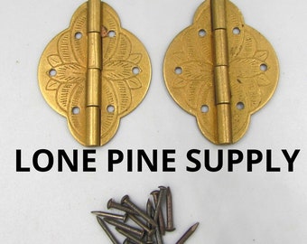 1 11/16 Inch Hinges, Antique Solid Brass Hinges, Small Box Hinges, Butterfly Hinges