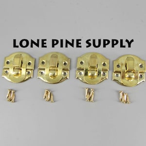 4 Latches, Polished Brass Lathes, Polished Brass Latch,
