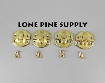 4 Latches, Polished Brass Lathes, Polished Brass Latch,