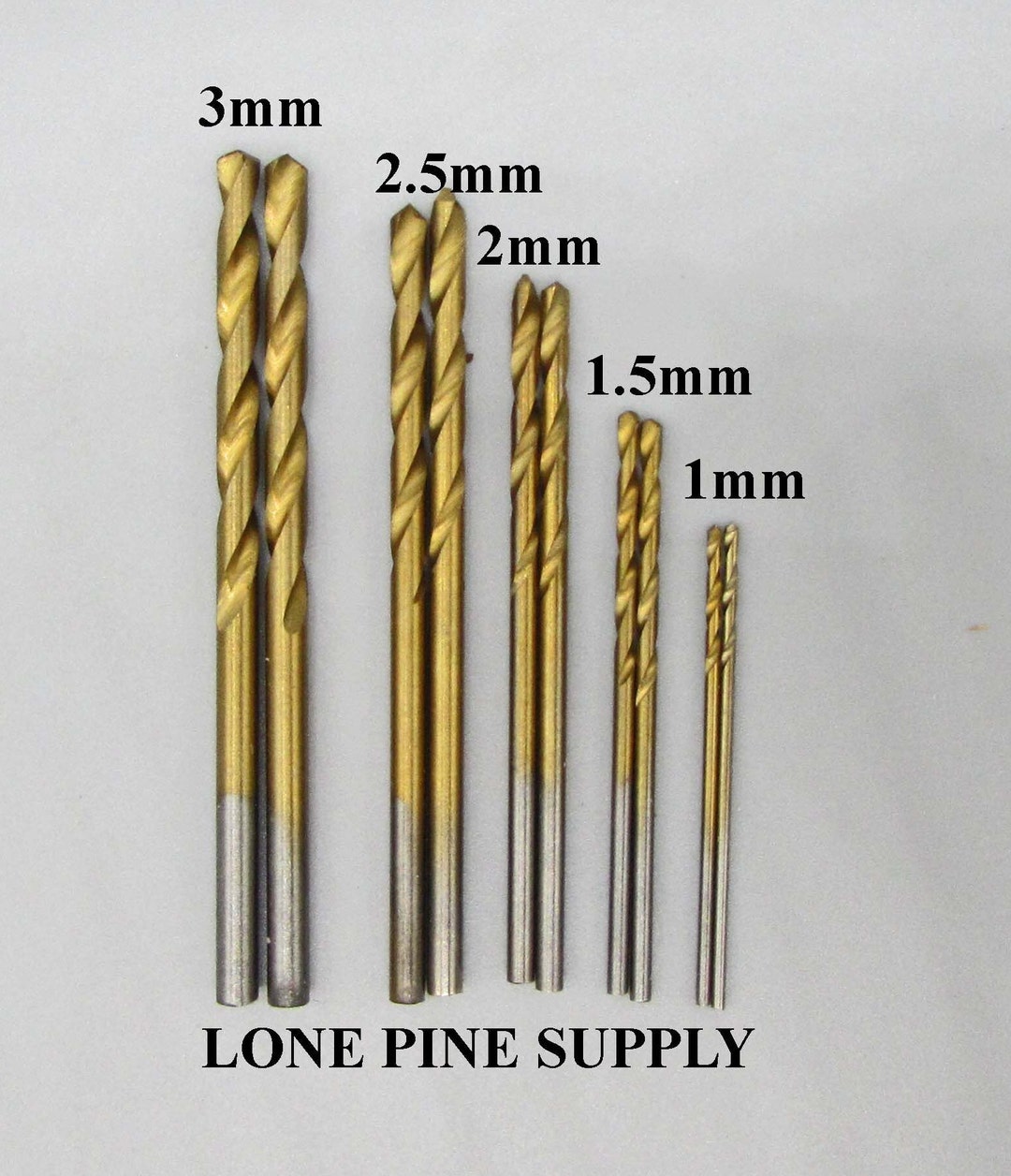 10 Small Drill Bits, Mini Drill Bits, 1mm Through 3mm, 1mm 1.5mm 2mm 2