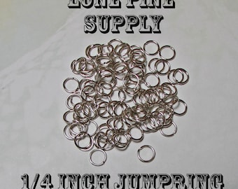 1/4 Inch Jump Rings, 100 Silver Jump Rings,