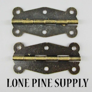 2 Inch Hinges With Screws, Antique Brass Hinges, Small Box Hinges, Butterfly Hinges