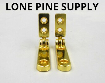1 Pair Gold Plate Jewelry Box Hinges, Mortise Hinges, 1 1/4 Inch Hinges, Solid Brass Hinges